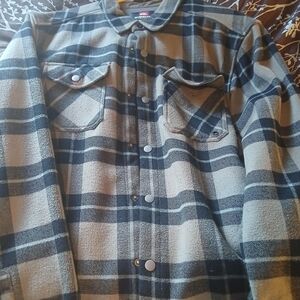 Quiksilver Black and Gray Checkered Shirt